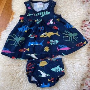 Hanna Anderson 0-3 months dress and bloomers